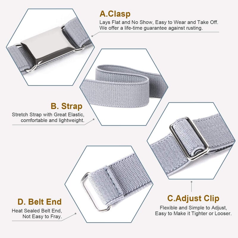 Jas. Good Kids Toddler Belt Elastic Stretch Adjustable Belt for Boys and Girls with Silver Square Buckle 2 Pack - Image 4